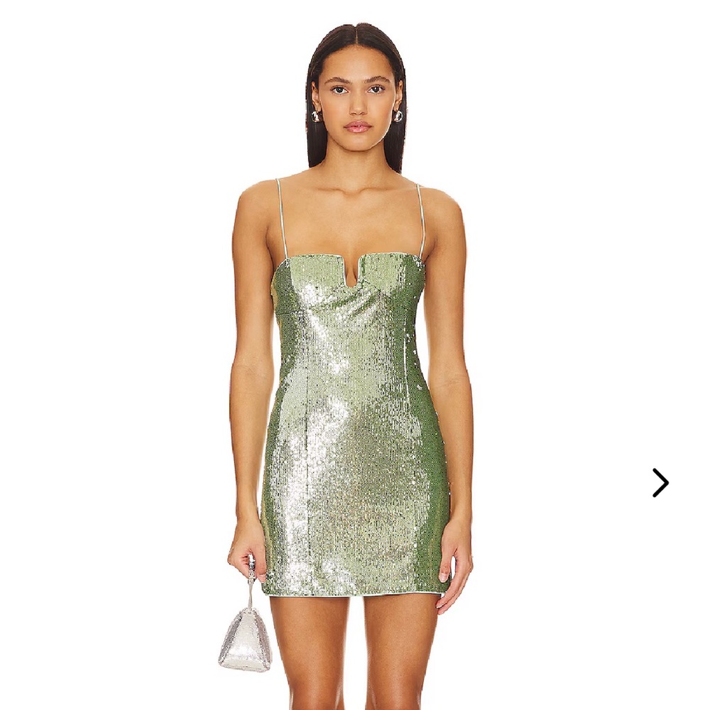 Friends + Lovers SIOBHAN Sequin Green Mini Dress